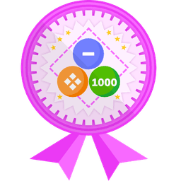 Badge illustration Subtracting with regrouping within 1000